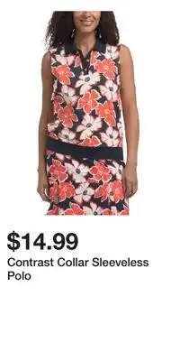TJ Maxx Contrast Collar Sleeveless Polo offer