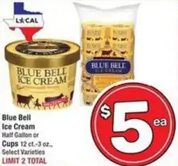 Albertsons Blue Bell Ice Cream offer