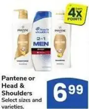 Albertsons Pantene or Head & Shoulders Select sizes and offer