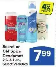 Albertsons Secret or Old Spice Deodorant offer