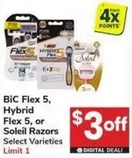 Albertsons BiC Flex 5, Hybrid Flex 5, or Soleil Razors offer