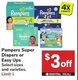 Albertsons Pampers Super Diapers or Easy Ups offer