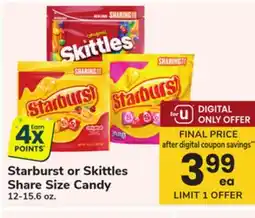 ACME Starburst or Skittles Share Size Candy offer