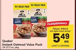 ACME Quaker Instant Oatmeal Value Pack offer