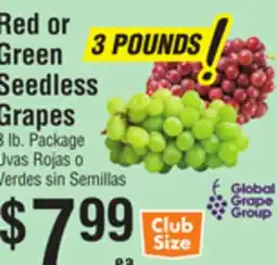 Smart & Final Red or Green Seedless Grapes offer