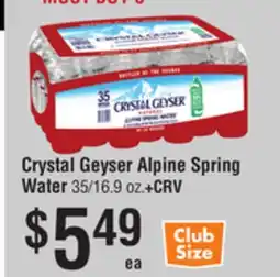 Smart & Final Crystal Geyser Alpine Spring Water offer