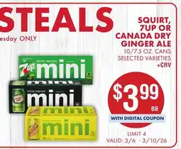 Smart & Final SQUIRT, 7UP OR CANADA DRY GINGER ALE offer