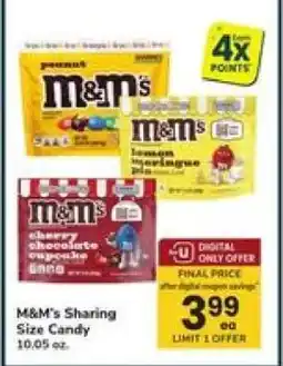 Safeway M&M's Sharing Size Candy offer
