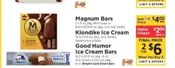 ShopRite Magnum Bars, Klondike Ice Cream, Good Humor Ice Cream Bars offer
