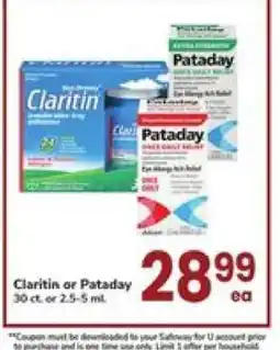 Safeway Claritin or Pataday offer