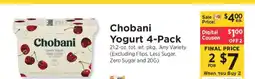 ShopRite Chobani Yogurt 4-Pack offer