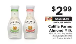 ShopRite Califia Farms Almond Milk offer