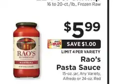 ShopRite Rao's Pasta Sauce offer