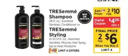 ShopRite TRESemmé Shampoo or Styling offer