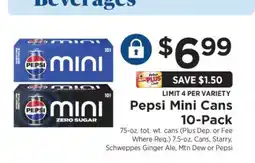 ShopRite Pepsi Mini Cans 10-Pack offer