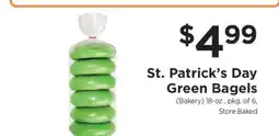 ShopRite St. Patrick's Day Green Bagels offer