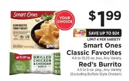 ShopRite Smart Ones Classic Favorites / Red’s Burrito offer