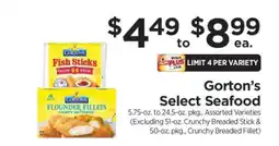 ShopRite Gorton's Select Seafood offer