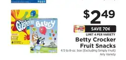 ShopRite Betty Crocker Fruit Snacks offer