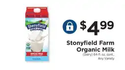 ShopRite Stonyfield Farm Organic Milk offer