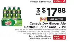 ShopRite Canada Dry Ginger Ale Bottles 8-Pk or Cans 12-Pk offer