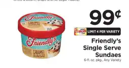 ShopRite Friendly's Single Serve Sundaes offer
