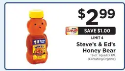 ShopRite Steve's & Ed's Honey Bear offer