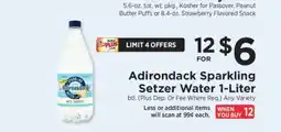 ShopRite Adirondack Sparkling Setzer Water 1-Liter offer