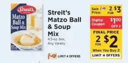 ShopRite Streit's Matzo Ball & Soup Mix offer