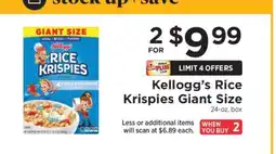ShopRite Kellogg's Rice Krispies Giant Size offer