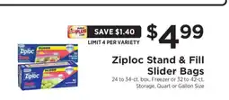 ShopRite Ziploc Stand & Fill Slider Bags offer
