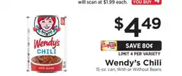 ShopRite Wendy's Chili offer