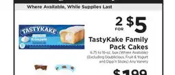 ShopRite TastyKake Family Pack Cakes offer
