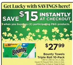 ShopRite Bounty Towels Triple Roll 10-Pack offer