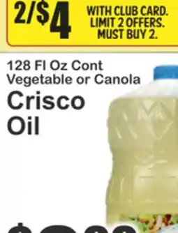 Food Universe 128 Fl Oz Cont Vegetable or Canola Crisco Oil offer