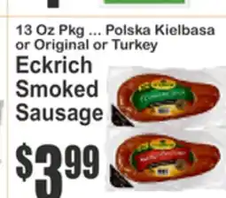Food Universe Polska Kielbasa Original or Turkey Stickrich Smoked sausage, Ball Park Beef Franks offer