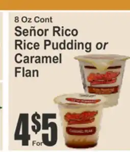 Food Universe Señor Rico Rice Pudding or Caramel Flan offer