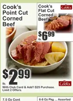 Food Universe Cook's Point Cut Corned Beef offer