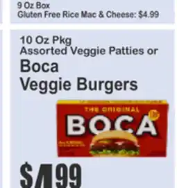 Food Universe 10 Oz Pkg Assorted Veggie Patties or Boca Veggie Burgers offer