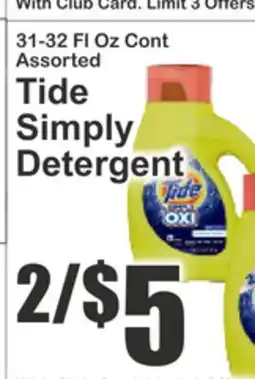 Food Universe 31-32 Fl Oz Cont Assorted Tide Simply Detergent offer