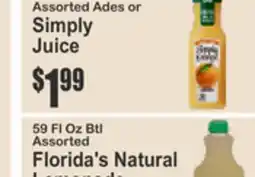 Food Universe Assorted Ades or Simply Juice offer