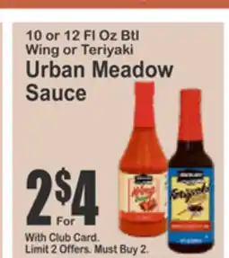 Food Universe Wing or Teriyaki Urban Meadow Sauce offer