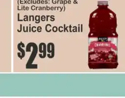 Food Universe Powerade Sports Drinks, Langers Juice Cocktail offer