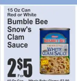 Food Universe Bumble Bee Snow's Clam Sauce offer