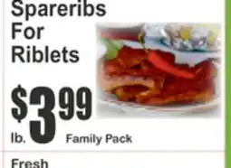 Food Universe pareribs or Riblets offer