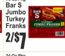 Food Universe 16 Oz 2 Pkg Bar S Jumbo Turkey Franks offer