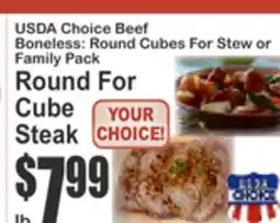 Food Universe USDA Choice Beef Boneless: Round Cubes For Stew or Family Pack offer