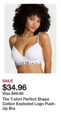 Victoria's Secret The T-shirt Perfect Shape Cotton Exploded Logo Push-Up Bra offer