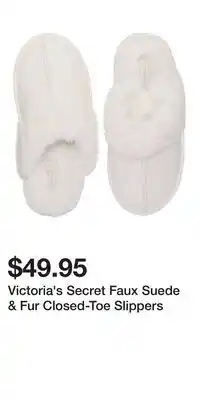 Victoria's Secret Victoria's Secret Faux Suede & Fur Closed-Toe Slippers offer