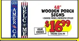 Ollie's 48 AMER WOODEN PORCH SIGNS offer
